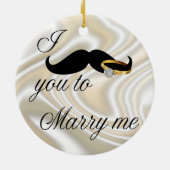 Ich Mustache Sie - zu heiraten Keramikornament (Hinten)