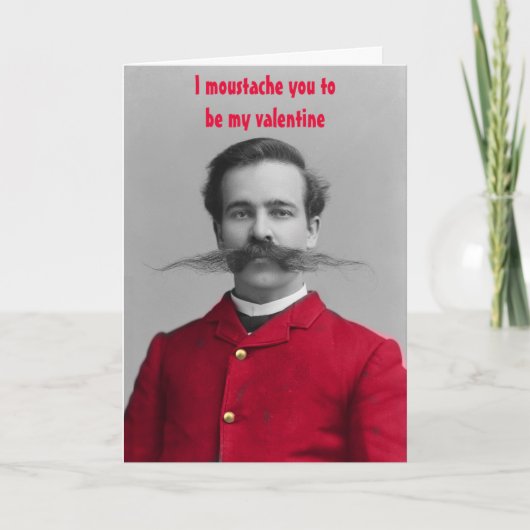 Ich Mustache Sie zu sein Mein Valentine Dankeskarte (Vorderseite)