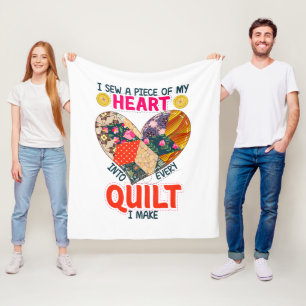 Ich nähe ein Stück meines Herzens Quilting Fleecedecke