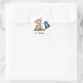 Ich nähe quadratischer aufkleber (Tasche)