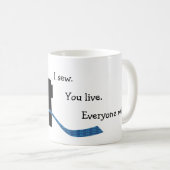 Ich nähe Sie lebe lustiger nähender Entwurf Kaffeetasse (VorderseiteRechts)