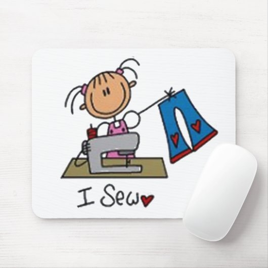 Ich nähe Strichmännchen Mousepad (Mit Mouse)