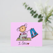 Ich nähe T - Shirt und Geschenke Postkarte (Stehend Vorderseite)