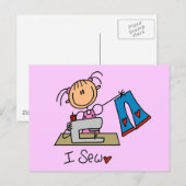 Ich nähe T - Shirt und Geschenke Postkarte (Vorne/Hinten)