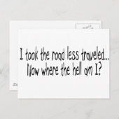 Ich nahm den Weg weniger gereist Postkarte (Vorne/Hinten)