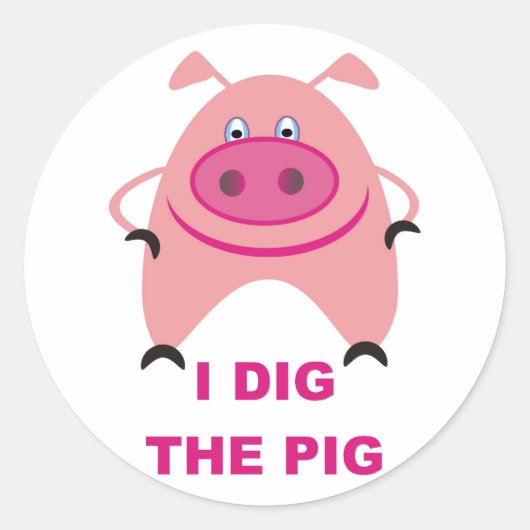 Ich nehme das Schweinekleberblatt. Runder Aufkleber (Vorderseite)