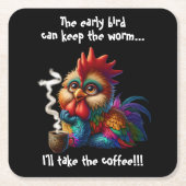 Ich nehme den Kaffee Rechteckiger Pappuntersetzer (Vorderseite)