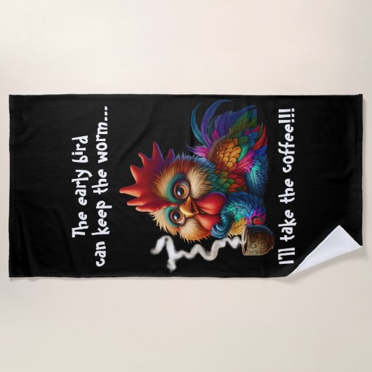 Ich nehme den Kaffee Strandtuch (Vorderseite)