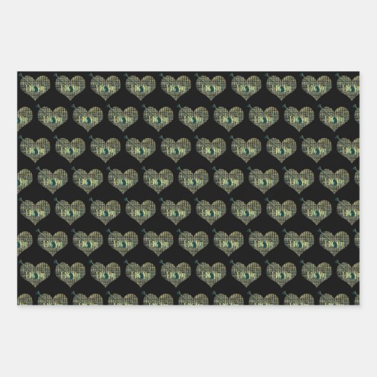 Ich nehme dir gelbe blaue Herzform Geschenkpapier Set (Vorderseite 3)