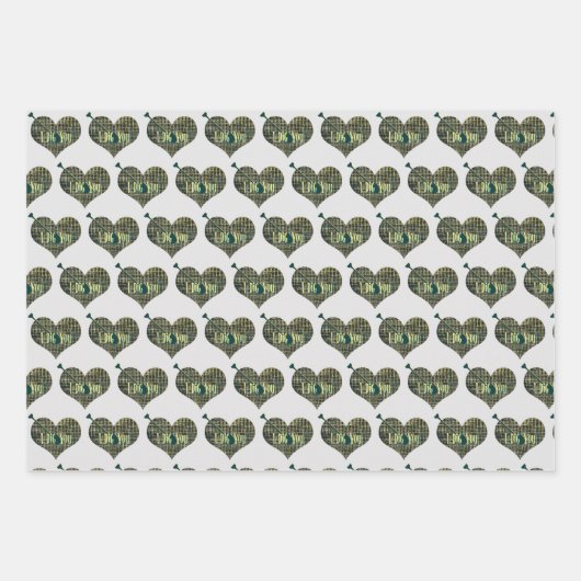 Ich nehme dir gelbe blaue Herzform Geschenkpapier Set (Vorderseite 2)