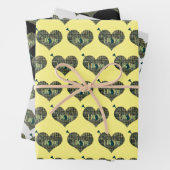 Ich nehme dir gelbe blaue Herzform Geschenkpapier Set (Beispiel)