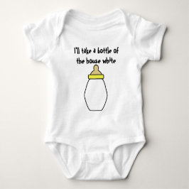 Ich nehme eine Flasche des Hauses weiß - gelb Baby Strampler