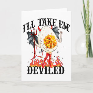 Ich nehme Em'Funny Erntedank Dinner Deviled Eg Karte