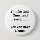 Ich nehme Gott, Gewehre und Freiheit… Button (Vorderseite)