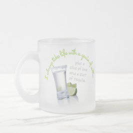 Ich nehme immer das Leben mit einem Korn der Mattglastasse