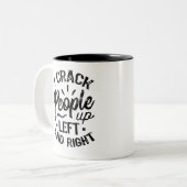 Ich nehme Leute auf Zweifarbige Tasse (Vorderseite Links)