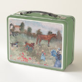 Ich nehme Monets Mohnfeld mit meinen Haustieren Se Metall Brotdose (Rückseite)