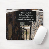 Ich nehme Zuflucht in Gottes Bibelverse Psalm 7:1 Mousepad (Mit Mouse)