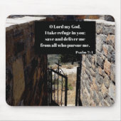 Ich nehme Zuflucht in Gottes Bibelverse Psalm 7:1 Mousepad (Vorne)