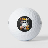 Ich nenne Bootblatt Halloween Retro Ghost Golfball (Vorderseite)