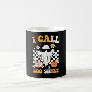 Ich nenne Bootblatt Halloween Retro Ghost Kaffeetasse