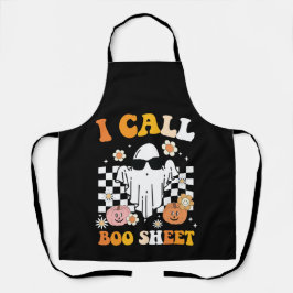 Ich nenne Bootblatt Halloween Retro Ghost Schürze