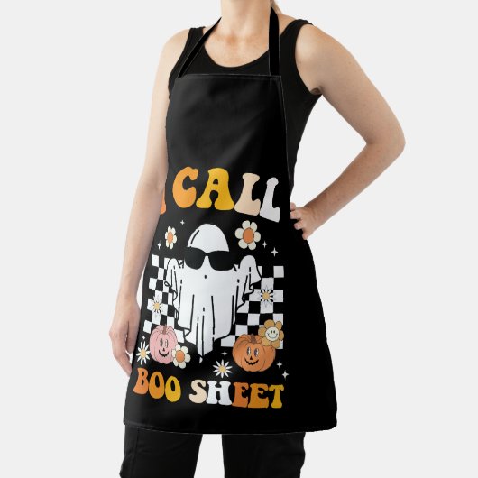 Ich nenne Bootblatt Halloween Retro Ghost Schürze (InSitu)