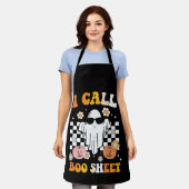 Ich nenne Bootblatt Halloween Retro Ghost Schürze (Getragen)