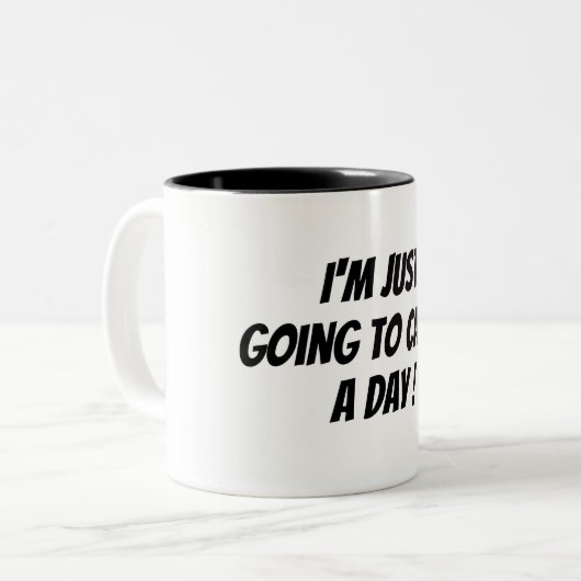 Ich nenne es einen schlechten Morgen Schwarz-weiß Zweifarbige Tasse (Vorderseite Links)