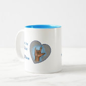 Ich nicht gerade küsse Lippen, ICH LAS sie: ASL Zweifarbige Tasse (Vorderseite Links)