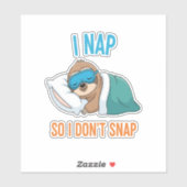 Ich Nickerchen, also schlage ich keinen Funny Funn Aufkleber (Blatt)