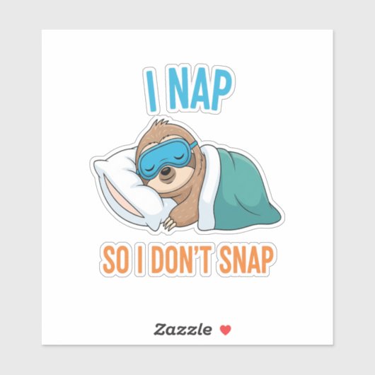 Ich Nickerchen, also schlage ich keinen Funny Funn Aufkleber (Blatt)