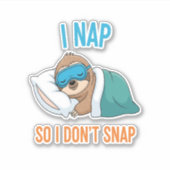 Ich Nickerchen, also schlage ich keinen Funny Funn Aufkleber (Vorderseite)