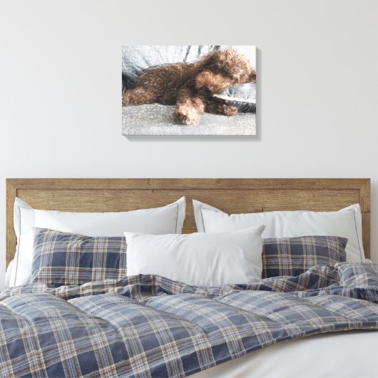 Ich ❤️ Nickerchen Poodle Leinwanddruck (Insitu (Schlafzimmer))