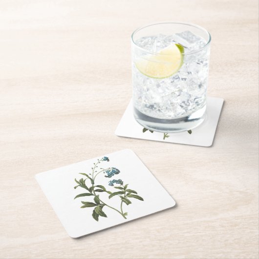 Ich-not(Myosotis scorpioides) von Redouté Rechteckiger Pappuntersetzer (Vor Ort)