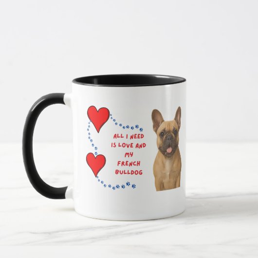 ☕ 💕 🐾 ich nur Liebe und meinen französischen Bul Tasse (Links)