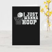 Ich nur Wanna Hoop | Basketball-Design Karte (Gelbe Blume)
