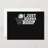 Ich nur Wanna Hoop | Basketball-Design Postkarte (Vorne/Hinten)