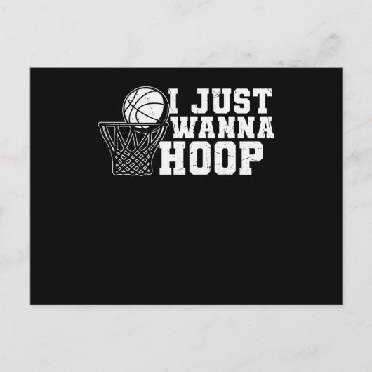 Ich nur Wanna Hoop | Basketball-Design Postkarte (Vorderseite)