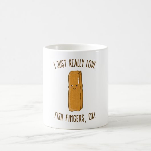 Ich nur wirklich Liebe Fisch Fingers, Ok! Niedlich Kaffeetasse (Mittel)