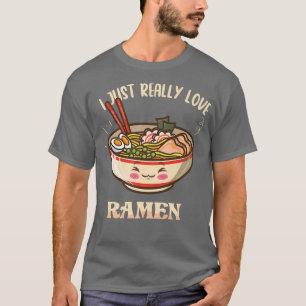 Ich nur wirklich Liebe Ramen Food Bowl asiatische T-Shirt