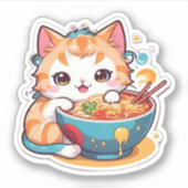 Ich nur wirklich Liebe Ramen Kitten Aufkleber (Vorderseite)