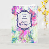 Ich oder Schokolade? – Lustige romantische Karte – (Gelbe Blume)