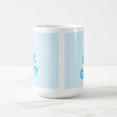 Ich (oder WIR) liebe Opa mit blauem Herzen Kaffeetasse (Mittel)