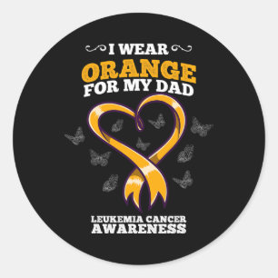 ich Orangen Vater Leukämie Krebs Bewusstsein Blut  Runder Aufkleber