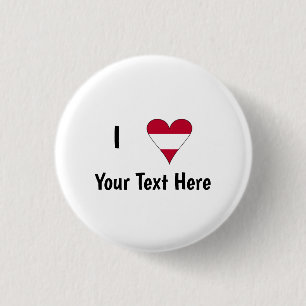 Ich (Österreichische Flagge Herz Liebe) Ihren Text Button