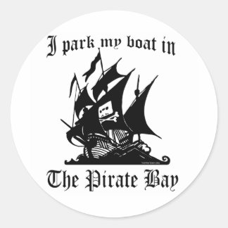 Ich parke mein Boot in der Pirate Bay Runder Aufkleber