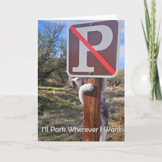 Ich parke, wo immer ich zu Notecard Wollte Ankündigung (Vorderseite)