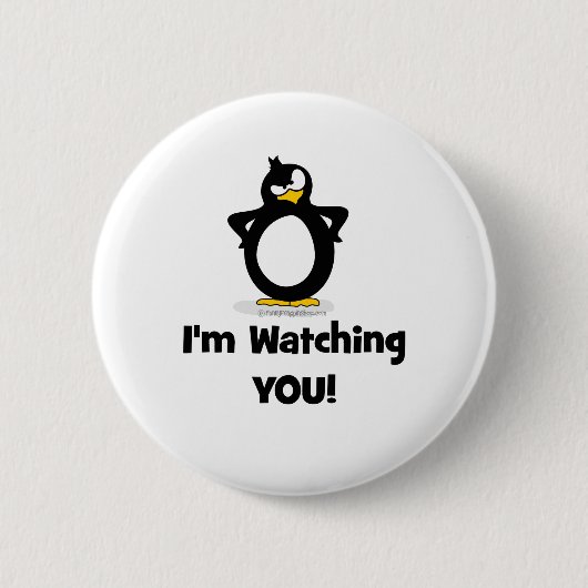 Ich passe Sie Pinguin auf Button (Vorderseite)
