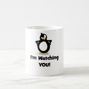 Ich passe Sie Pinguin auf Kaffeetasse